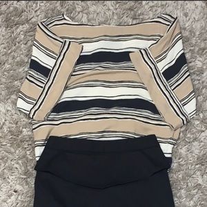 Zara striped black, brown and beige blouse! 💜